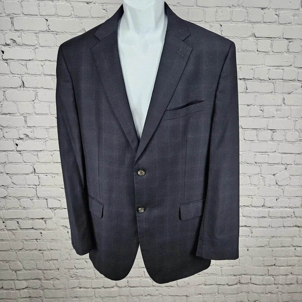 Ralph Ralph Lauren Navy 100% Wool 2 Button Vented Notch Blazer Sport Coat 44R